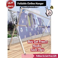 [Local Stock Ready] Stainless Steel Ampaian Clothes Drying Rack Hanger Folding Bedroom Balcony House