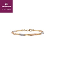 HABIB Oro Italia 916 Yellow, Rose and White Gold Bangle GB8447-TI (22K)