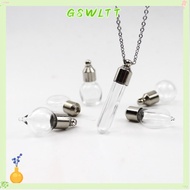 GSWLTT Glass Bottle Necklace, Fillable with Chain Wishing Bottle, Ashes Holder Keepsake DIY Memorial