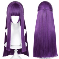 Fern Cosplay Wig for Sousou no Frieren Long Purple Straight Wig with Bangs + Wig Cap for Halloween C