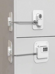 安全鎖,附鑰匙的冰箱鎖,適用於冰箱,櫥櫃,抽屜,洗碗機,馬桶和安全櫥櫃,無需鑽孔黏貼安裝