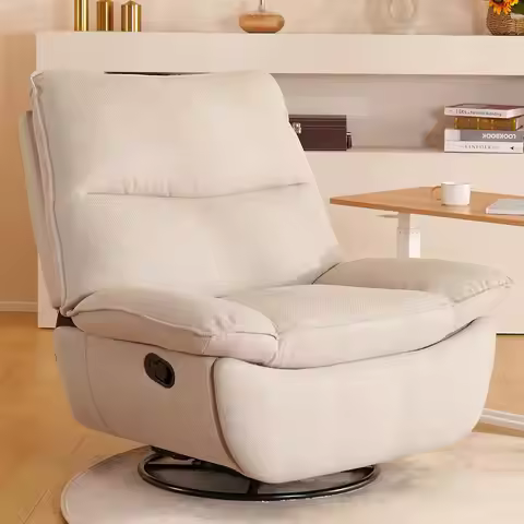 Lotus Swivel Recliner Chair for Adults, Oversized 360° Swivel Rocker Recliner, Fabric Glider Rocking