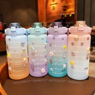 [HOT] Cute 2L Water Bottle With Water Bottle And Decorative Sticker