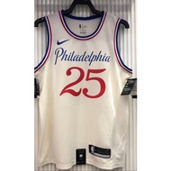 nba Philadelphia 76ers No. 25 Simmons off white basketball jersey 872011