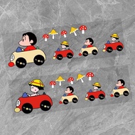 Crayon Shin-chan Personalized Cartoon Covering Scratches Decorative Stickers Funny Car Electric Moto