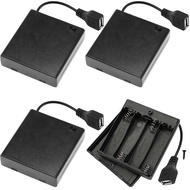 DKARDU 4 PCS 4 AA Battery Holder USB Switch, 6V USB Female Socket, 4 x 1.5V AA Battery Case Box Hold