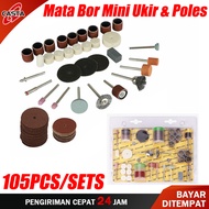 CASTA Set 105PCS Aksesoris Gerinda Mini Mata Bor Potong Poles Amplas Ukir Pembersih Logam Kayu Batu