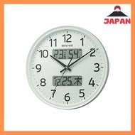 [Direct from Japan][Brand New]RHYTHM Crosstalk clock, electric wave, analog, continuous second hand, temperature, humidity, calendar, brown, Φ35x5.3cm 8FYA03SR06