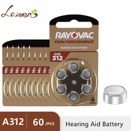 Hearing Aid Batteries 60 PCS Rayovac PEAK 1.45V High Performance 312 312A A312 PR41. Battery For BTE