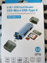 6 IN 1 OTG CARD READER USB+MICRO USB+TYPE-C