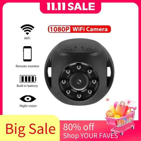 PEGATAH 2MP Mini Wifi Camera Remote Monitor Night Vision Video Recorder Wireless Micro Webcam Smart