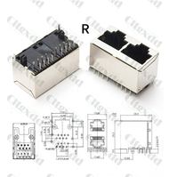 【Popular】 1PCS /LOT Plastic Metal RJ45 RJ49 Shield Network Jack 8 Pin SMT/horizontal/vertical Board