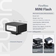 Ulanzi SL03กล้องจิ๋วหิ่งห้อยพับได้แฟลชด้านบนเหมาะสำหรับ Sony Canon Fujifilm ไมโครเครื่องการ์ดเดี่ยวข