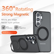 360° Rotating Bracket Matte Magnetic Case For Samsung S26 Ultra Plus S25 FE S25 Ultra S24 S23 S22 Ul