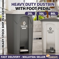 [20L/50L/80L] Encora Kitchen Trash Can Restroom Waste Bin Tong Sampah Dapur Rubbish Bin with Foot Pe