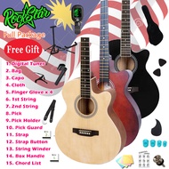 ROCKSTAR 38 Inch wooden Akustik Gitar / Gitar Akustik 38" / Acoustic Guitar Beginner. Gitar Kayu. Fo