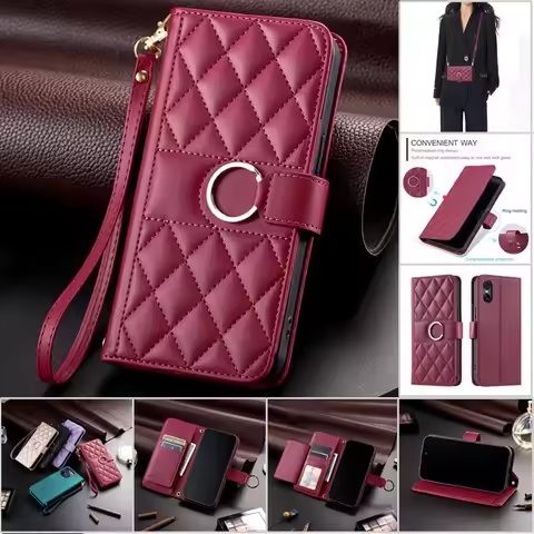 Fashion Flip Leather Phone Case for Sony Xperia 10 VI 2024 5 IV 1 V Long lanyard Wallet Card Cover f