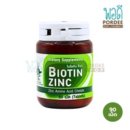 Biotin Zinc คณะเภสัช จุฬาฯ (บรรจุ 90 เม็ด)