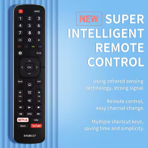 EN2BC27 Replace Remote with Netflix YouTube fit for Hisense Smart LCD LED TV H32A5840 H43AE6030 H32B
