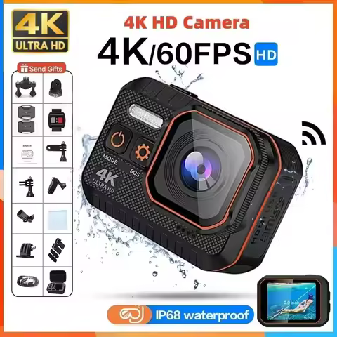 4K HD 60FPS Mini Camera Wifi Outdoor Sport 170Β° Wide Angle Action Kam Waterproof Bike Motorcycle Hel