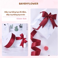 Dark red silk ribbon, plain silk ribbon in many sizes 0.3cm to 5cm Ha Trang