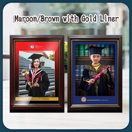 Maroon/Brown Frame 8R 8RW A4 Photo Plexiglass Frame | Certificate Frame