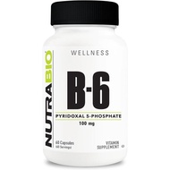 NutraBio Vitamin B6 P5P (Pyridoxal 5-Phosphate) Vitamin B6 100mg per Serving- 60 Vegetable Capsules