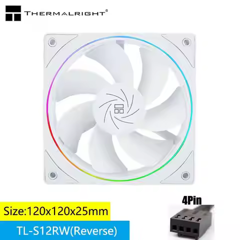 Thermalright TL-S12R 12CM computer case fan, reverse air outlet,Halo lighting effect，4PIN PWM/5V 3PI