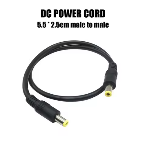 18AWG DC Power Plug 5.5 x 2.5mm Male To 5.5 x 2.5mm Male CCTV Adapter Connector Cable 12V 10A Power 