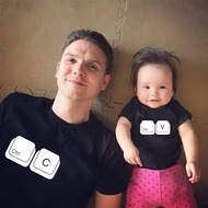 CTRL + C CTRL + V Family T-Shirt Father and Son Daughter Tshirts Matching Oufits Dad Baby Family Loo
