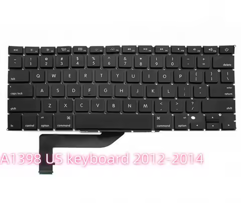 New A1398 Keyboard for Macbook Pro Retina 15" A1398 US UK French Spain Italy Germany Russian Arabic 