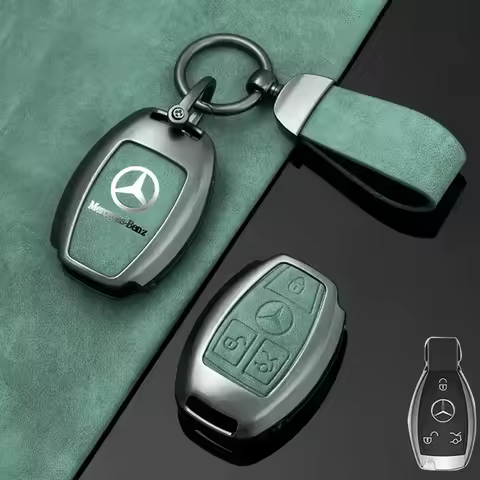 Zine Alloy Leather Car Key Case Cover Shell For Mercedes Benz A B C E Class GLS GLA GLK GLC CLS CLA 