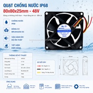 Waterproof Fan 48V IP68 80x80x25mm | 48V Steam Fan | Fan 8025 48V