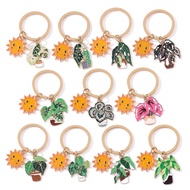 1pc Cute Cartoon Smile Sun Plants Pottery Keychain Handmade DIY Fun Lovely Car Bag Pendant Accessori
