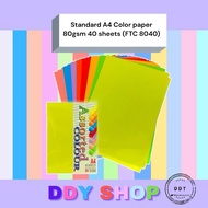Standard A4 Size Colour Paper Assorted Color paper 80gsm 40 sheets (FTC 8040)