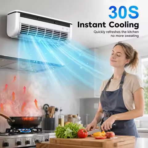 SIHAO Electric Fan Air Cooler Rechargeable Gear Spray Wireless Portable Home Office Kitchen Desktop 