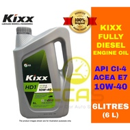 KIXX HD1 10W40 6 LITERS (6 Liters) DIESEL ENGINE OIL FULLY SYNTHETIC 10W-40 CI4 E7 Minyak Enjin