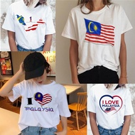 I LOVE Malaysia Malaysia flag t-shirts women unisex blouse female t shirts S~5XL