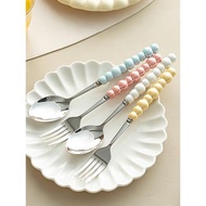 onlycook 陶瓷珍珠勺子304不銹鋼吃飯勺家用餐具叉子兒童湯匙湯勺