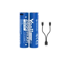 Yonii แบต 18650 3.7V 2600mAh ถ่านชาร์จ แบตใหม่ แบตลิเธียม แบตเตอรี่ ลิเธี่ยม Li-on ถ่าน INR18650(ให้