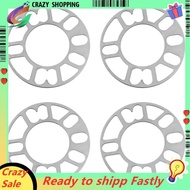 4Pcs Aluminum Wheel Spacers Shims Plate Auto Wheel Spacers 5mm Stud for 4X100 4X114.3 5X100 5X108 5X