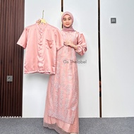 Nayla COUPLE SET COUPLE BAJU HARI RAYA SERIES KOKO SATIN COLLAR CHANGI NAYLA DRESS BUSUI SIZE M L XL