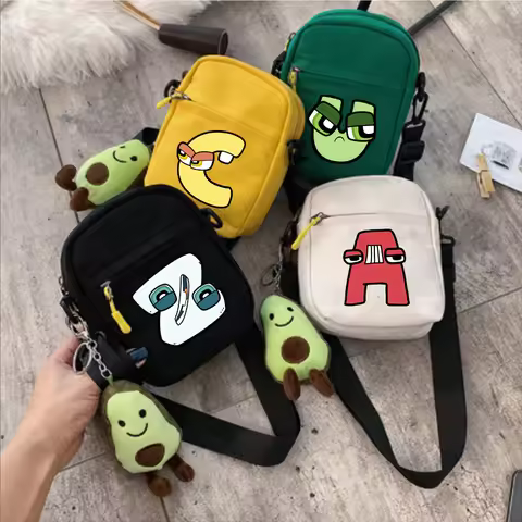 Alphabet Lore Shoulder Bag Game Anime Crossbody Avocado Schoolbag Girl Boy Cartoon Printed Satchel M