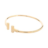 【二手】Tiffany & Co.) T字形手鐲，18K黃金
