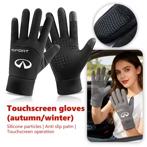 Car Logo Winter Warm Gloves Finger Touchscreen Sports Gloves For Infiniti FX35 Q30 G37 QX70 G35 QX50