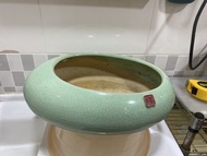 復古青釉裂紋橢圓形花盆