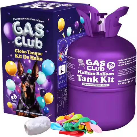 GasClub 13L Helium Tank for Balloons At Home Helium Balloon tank Up To 50 Latex Balloons