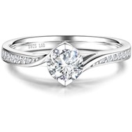 AGVANA Soulful Gleam 0.3-1.0 Carat Lab Grown Diamond Ring in Sterling Silver (0.4-1.1 Ct. Tw.) Engag