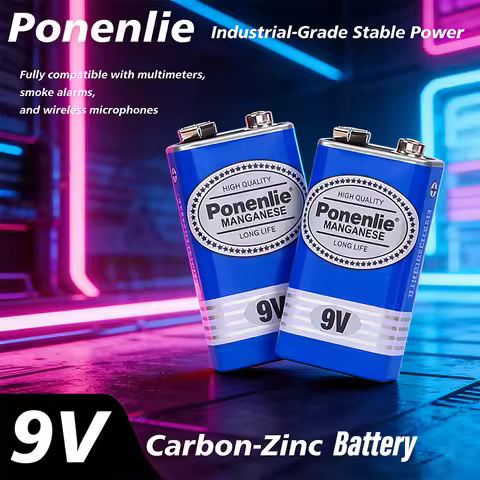 9 Volt Battery 9V Disposable Carbon Multimeter Alarm Microphone 6F22 Iron Case Dry High-capacity Bat