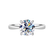 Real Moissanite Four Prong Ring s925 Sterling Silver Classic 0.5ct 1ct 2ct Moissanite Ring Propose W